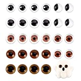 AHANDMAKER 28 Stück 30mm Große Glas Cabochon Augen. 7 Stile Glas Craft Puppenauge Häkeltiere Bastelaugen Cabochon Für DIY Handwerk Puppen Tier Handgefertigt