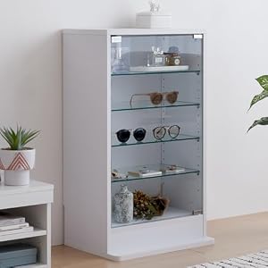 家具350 コレクションケース 幅46 シェルフ ガラス コンパクト 収納 フィギュア ディスプレイ ホワイト 147006