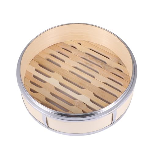 TEHAUX 不??縁取り竹製蒸籠 家用キッチン蒸し器 点心 餃子 蒸し料理に 耐久性と通気性を兼ね備えた実用的なフードスチーマー