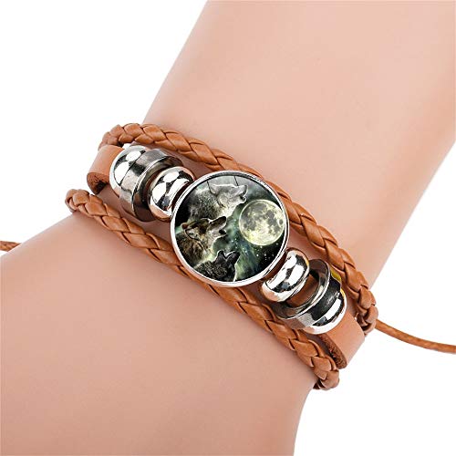 Gookey Adjustable Wolf Braided Leather Bracelet - Cute Bangle Bracelets For Women, The Pretty Gifts For Women (Purple) #TOP6