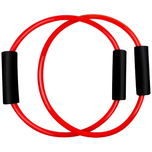 Barre Double Tube Resistance Band Barre Workout Equipment Rubber Resistance Tubes Pure Barre Band for Travel Home Pilates Exercise (Red)