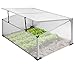 Produktbild ECD Germany Alu Frühbeet Gewächshaus mit Zweiteiliges Dach, 100x60x40 cm, 0,6m² Fläche, aus transparentem Polycarbonat, witterungsbeständig, Treibhaus Frühbeetkasten Tomatenhaus Pflanzenhaus