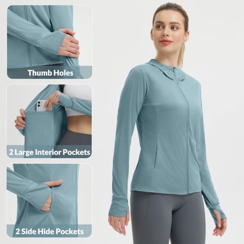Image of baleaf Women's Sun Protection Jacket Hoodie Clothing Lightweight Long Sleeve Sun Cover Up Shirt