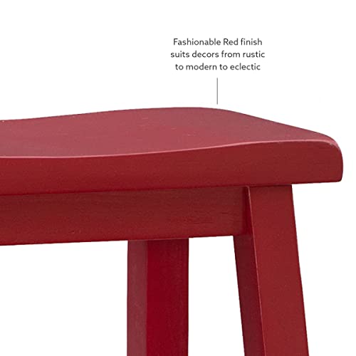 Powell Furniture Barstool Red 17.5"W X 9"D X 24"H, Counter Height #TOP7
