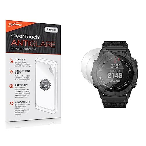 BoxWave Screen Protector Compatible with Garmin Tactix Delta - Solar Edition - ClearTouch Anti-Glare (2-Pack), Anti-Fingerprint Matte Film Skin