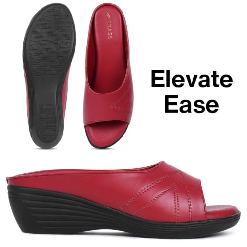 Image of TRASE Wedges for Women | Stylish Sandals for Woman | 2 Inch Wedge Heel Footwear | Ladies Office Wear