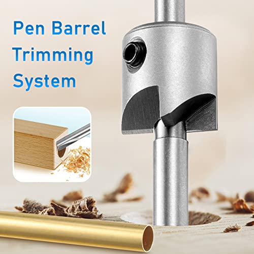 Tondiamo Pen Making Kit Turning Mandrel and Barrel Trimming Set Wood Turning Mandrel #2 Morse Taper Shank with 7mm Drill Bit Mill Cutter Head for Pen Making Woodworking Lathe Accessory, 9 Pcs by Tondiamo - Image 6