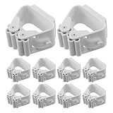 Gatuida 10 Ganchos Autoadhesivos para Pared sin Taladro, Soporte Resistente para Escoba y Fregona, Clips Multifuncionales para Cocina, Baño y Lavandería, Color Blanco, 10 Piezas