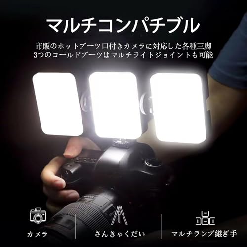 SZSL LEDビデオライト 小型 充電式 さんしょくちょうせつ 小型 3000K-5500K CRI95+ 補助照明 撮影用ライト Type-C USB充電式付属 Go-pro/Osmo Pocket/Sam-sung/Canonなどアクションカメラに適用
