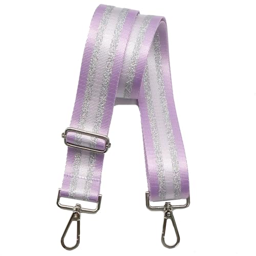 Image of LVYOUME Purse Strap Silver Hardware Wide Bag Straps Replacement Crossbody Adjustable Shoulder Strap for Purses