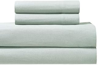 Royal Tradition Heavyweight Flannel, 100 Percent Cotton Split King 5PC Sheets Set for Adjustable Beds, Sea, 170 GSM