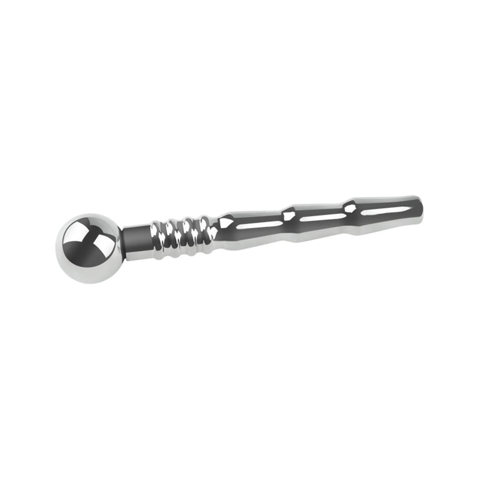 Plug uretrale in metallo con suoni uretrali Dilatatori uretrali cavi a sfera Plug per pene Giocattolo per massaggio con bastoncino per occhi di cavallo