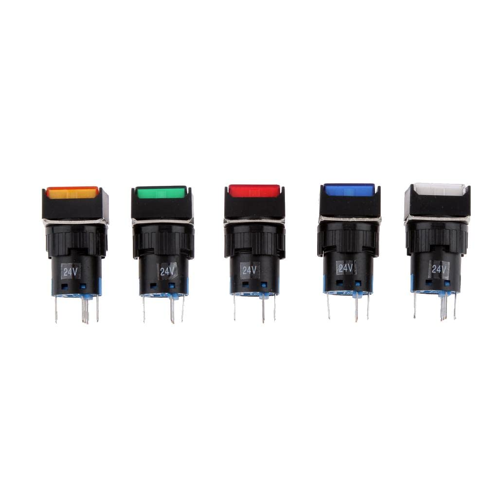Club Bollywood®5 Pin 24V 19 * 19Mm Led Light Mini Reset Switch for Contactor Green|Business & Industrial | Electrical & Test Equipment |• Business & Industrial| 1 * Pressure Switch-image-30