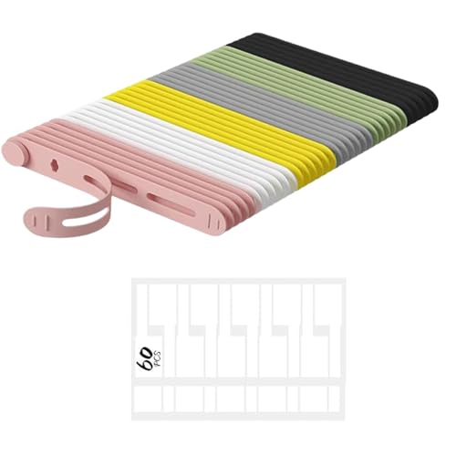 Oseczmut Silikon-Kordelbinder mit Blanko-Tags