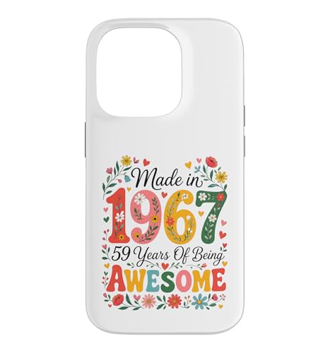 59 Year Old Made in 1967 Retro Floral 59th Birthday Women �X�}�z�P�[�X iPhone 14 Pro �p