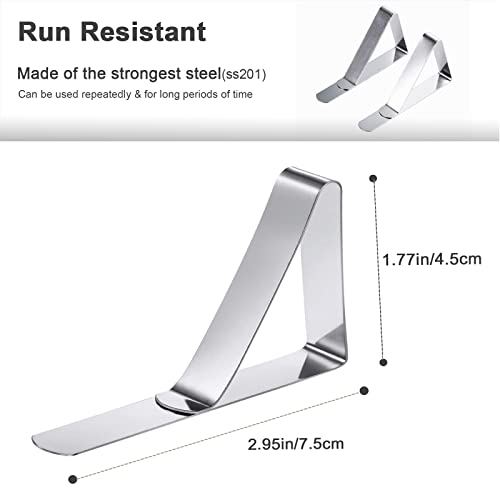 Hoosun Tablecloth Clips Stainless Steel Picnic Table Cover Clamps For Kitchen Dining Party Outdoor Wedding And Picnics, Table Cloth Holder & Skirt Clips (12 Pack) #TOP2