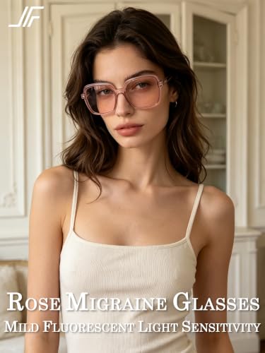Image of Oversized Blue Light Blocking Glasses for Women and Men, Square Frame Computer Gaming Glasses Anti Glare & UV RF6215