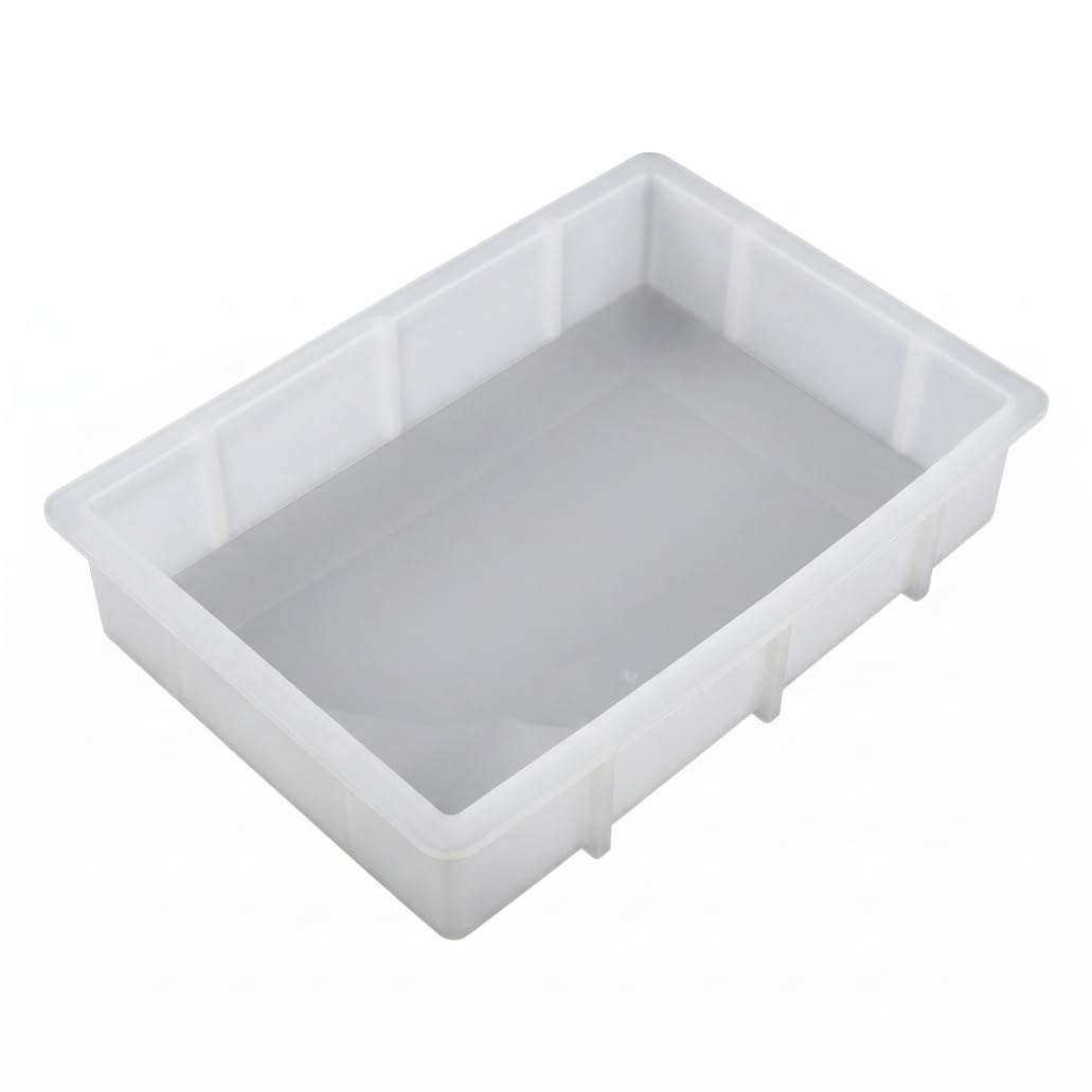 Bemonew Silicone Molds for Crafts Large Resin Molds, Rectangle Silicone For Crafts Bookend Resin Moulds for Flowers - White, 9.65x6.57 Inch Bookend