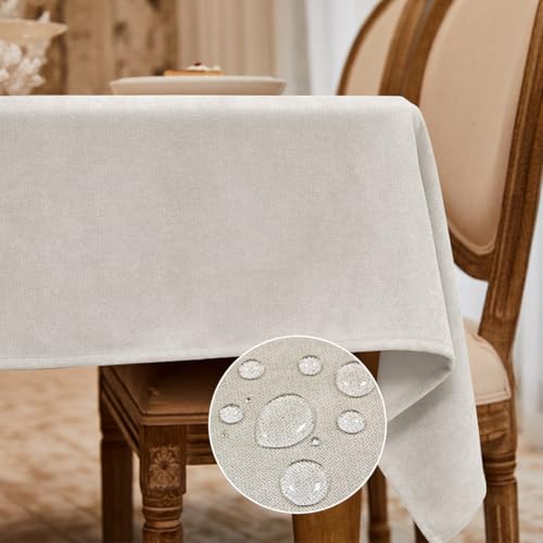 WAITER TREE Table Cloth Rectangle Table Cover 118"x57" Beige Tablecloth by WAITER TREE - Used condition - US$37.99