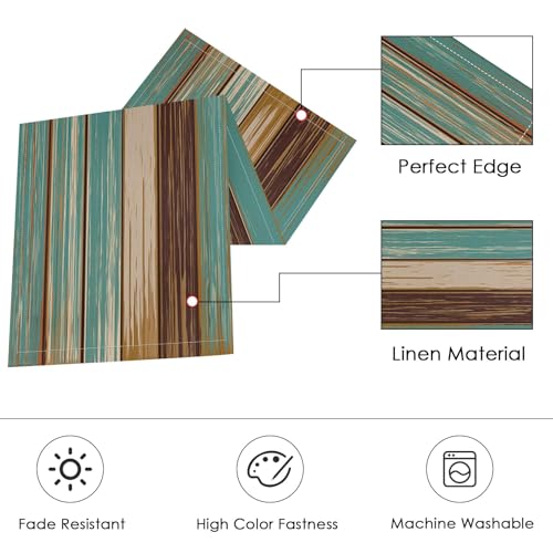 Lot de 6 sets de table avec chemin de table 182,9 cm couleur bleu sarcelle - 3
