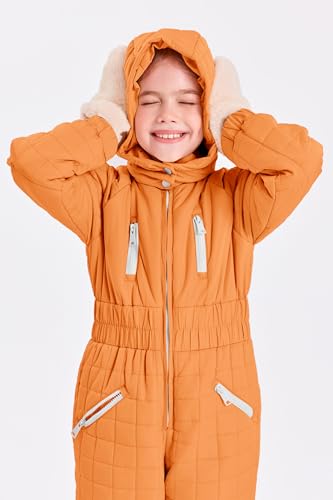 Image of Haloumoning Kid Snowsuit Girls Hooded Waterproof Insulated Ski Suit