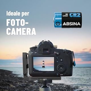 ABSINA 4x Batteria CR2 3V al litio per fotocamere e molto altro - Batterie CR2 sigillata e di lunga durata - Pile CR2 con 800mAh - Pila CR2 batterie, batteria litio 3V