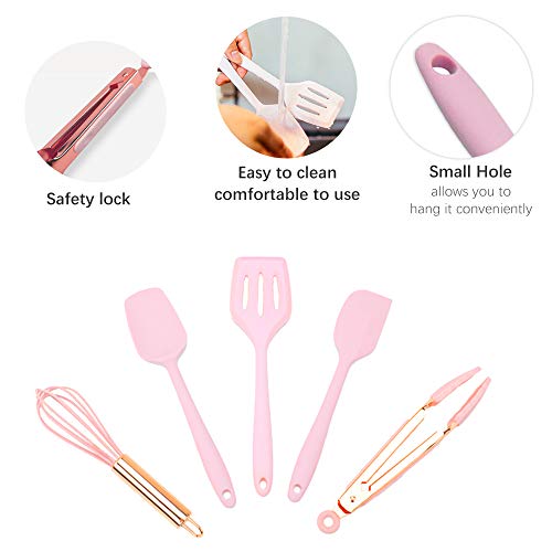 Aibecy Conjuntos de espátula de silicone Espátula antiaderente resistente ao calor 5 unidades com nú