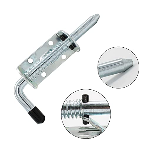 Federriegel 130 mm, LERANXIN 2 Stück Hochfestes Silber Türriegel, Bolzenriegel Geeignet für Garagen, Schuppen, Scheunen… – Bild 4