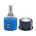 Taiss 2pcs 3590S Rotary Potentiometer 50k ohm Potentiometer 10-Turn Wire Wound Precision,Precision Multi Turn Wirewound Potentiometer + 2pcs A03 knob (3590S-2-503L 50k ohm)