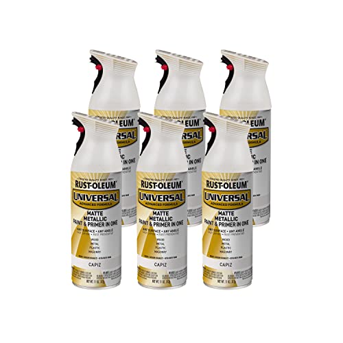 Image of Rust-Oleum 371597-6PK Universal All Surface Metallic Spray Paint, 11 oz, Matte Capiz, 6 Pack