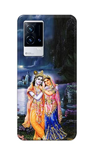 Image of Printed Hard Back Cover Case for Vivo IQOO 9 5G Back Cover (Radha Krishna) -1803