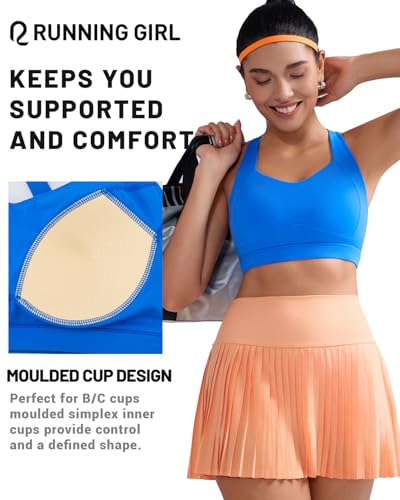 Image of RUNNING GIRL Sports Bra for Women High Support, Molded Cup High Impact Sports Bras with Sewn in Pads Workout Running Bra