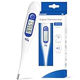 Femometer Thermometer for Adults and Kids, Digital Thermometer with Fever Alert, Memory Recall, C/F Switchable, for Oral, Rectal or Under Arm Use, Klein Blue