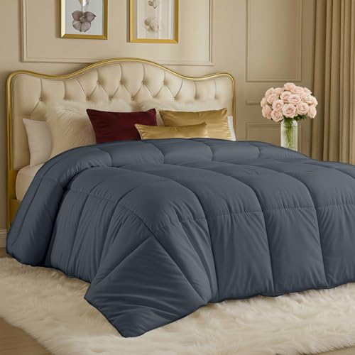 Image of Utopia Bedding Comforters Queen Size, All Season Duvet Insert, Down Alternative Box Stitched Bed Comforter with Corner Tabs, Machine Washable (Grey)