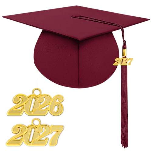 Herrenbek Unisex Matte Graduation Cap 2026 2027 Tassel for High School
