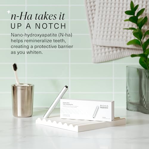 boka whitening express glow teeth whitening pen - powered by pap amp nano-hydroxyapatite - 10 shades whiter within 7 days - easy to use whitener appropriate for sensitive teeth