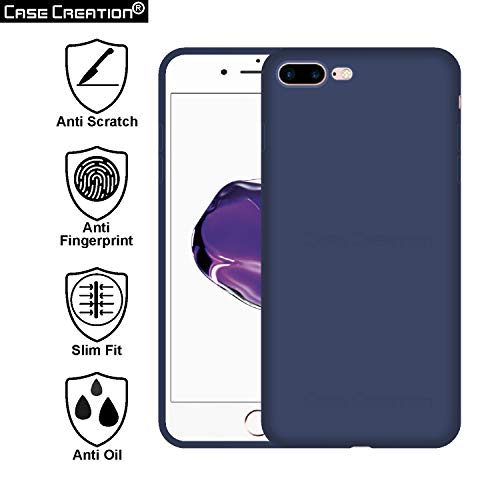 Image of Case Creation Luxurious OG Series for Apple iPhone 8 Plus Case Cover,Anti-Dirty Slim Case Frosted Matte Cute Candy TPU Raised Bezel (Splash of Color) Back Cover for iPhone 8 Plus -Navy Blue