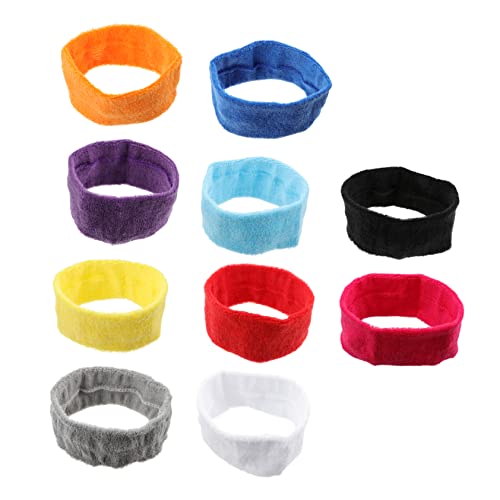 NOLITOY 10 Piezas Diadema Deportiva para el Sudor pañuelos de algodón para Hombres Deportes Diadema de Entrenamiento Hair Band Bandana Diadema Deportiva atlética Diadema de Sudor Tela