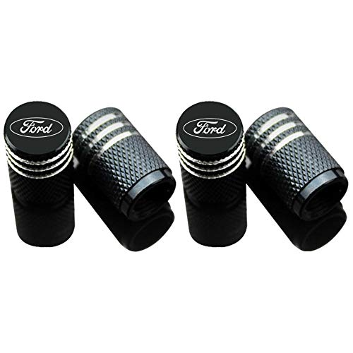 EVPRO Valve Stem Caps 4 Pack Black Car Tire Decorative Fit for Ford Accessories