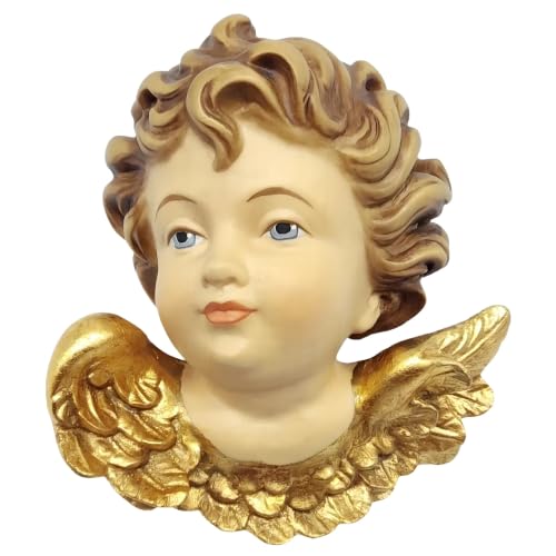 Tête d'ange en bois Dolfi figurine haut de gamme peinte main