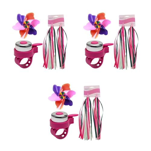 Rubans de trottinette et accessoires de vélo roses Toddmomy avec cloche et poignées