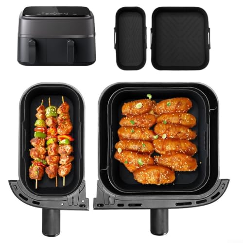 Moldes para freidora de aire caliente NA350: kit de 2 piezas rectangulares lavables 6