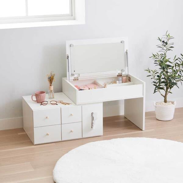 完成品伸縮ドレッサー ホワイト top1-ds-2637592 [独自簡易包装]