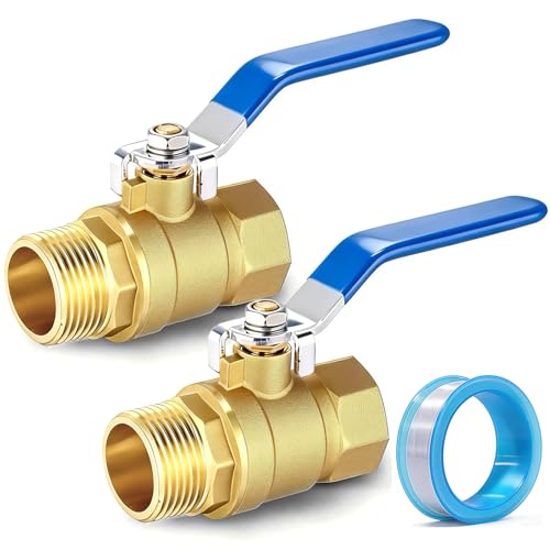 TianPtion 1/2'' NPT Full Port Brass Ball Valve with Male to Female Threaded & 1/4 Turn Long Handle-Heavy Duty Forged Brass Shut Off Valve Connector Fitting, for Water Oil Gas, Flow & Direction Control