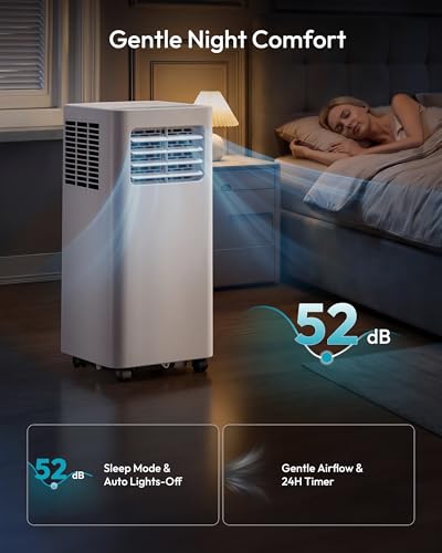 Image of EUHOMY 14,000 BTU Portable Air Conditioners, 4 in 1 Smart Portable AC Unit Cools Up to 650 Sq.Ft with Remote /Wi-Fi APP Control, Cool, Fan, Dry, Sleep Mode, 24H Timer, Installation Kits, for Bedroom