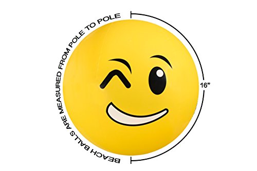 16" Emoji Party Pack Inflatable Beach Balls - Beach Pool Party Toys (12 Pack) #TOP5