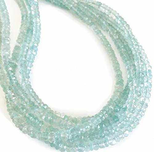 Aquamarine micro-faceted rondelles pour sublimer vos bijoux d'été faits main