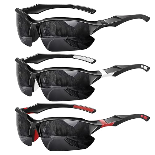 Opiniones y reviews de Lentes Solares los 10 mejores. 49 Gafas de Sol Deportivas Polarizadas Hombre y Mujer,Gafas Deportivas Ciclismo,Protección UV400/Par Rodilleras Deportivas (Negro + Negro + Negro)