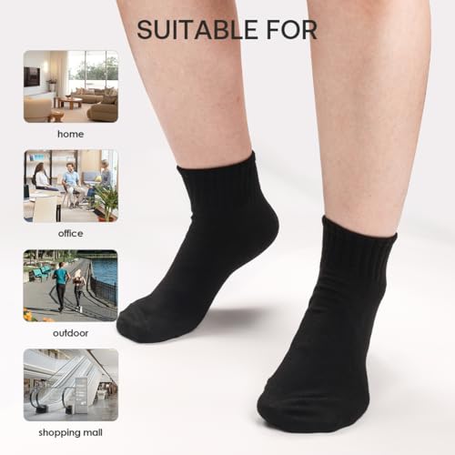 10-Pair Pack Men's Ankle Socks Breathable and Soft Low Cut Socks for Women Men (Black48000)4