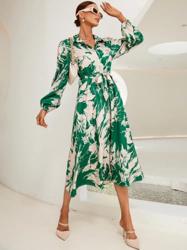 Image of GRECIILOOKS Printed Maxi Dress for Women | Trendy Long One Piece Summer Outfit | Lightweight Flared Dress for Casual & Holiday